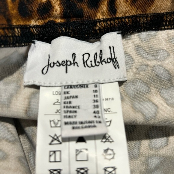 JOSEPH RIBKOFF Sz 8 Pull On Trouser Pants Leopard Print Metallic Stripe NEW - Picture 9 of 10